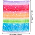 thumbnail image 4 of Rainbow Blanket Super Soft Colorful Pride Throw Blanket for Girls Rainbows Gifts for Kids Rainbow Lovers Blue Rainbow Door Flannel Fleece Girly Blanket (50"x60"), 4 of 5
