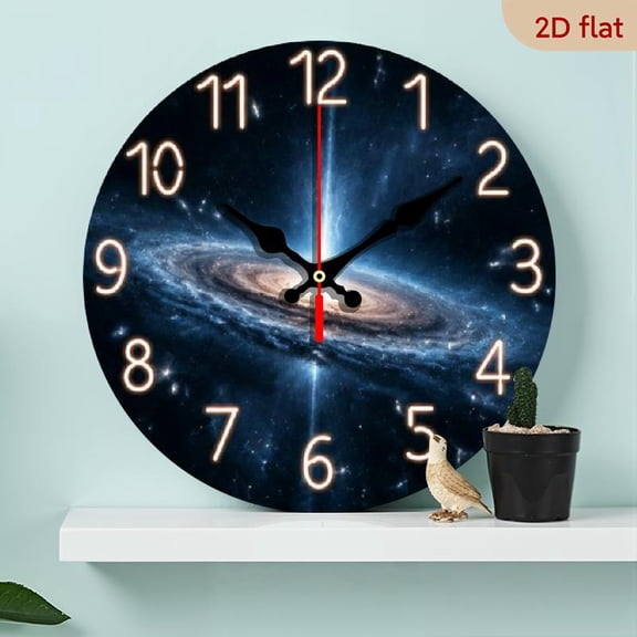 10 Inch artistic starry sky wall clock, silent quartz movement, for living room bedroom kitchen bar decor, unique gift (no battery)
