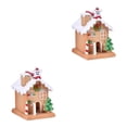 thumbnail image 4 of Guardoinrt Christmas Village Landscape Tabletop Figurine Christmas for Yellow Small 2Set, 4 of 6