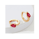 thumbnail image 3 of Pendientes Xtellar Aretes Dorados Con Diamantes Piedra Rosa, 3 of 4