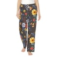 thumbnail image 2 of Lsque Colorful Flowers with Butterfly Print Women's Pajama Pants, Lounge Pant - Comfortable Home Wear,Elastic Waistband, Stylish Design-XX-Large, 2 of 9