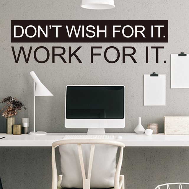 Adhesivos de pared con frase motivacional «No lo desees, trabaja por ello»