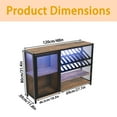 thumbnail image 2 of Zcargel Wooden Wine Cabinet with Power Outlets (2AC+2USB) & RGB LED Lights Mesh Door Liquor Display Cabinet for Kitchen/Dining Room/Bar Brown, 2 of 10
