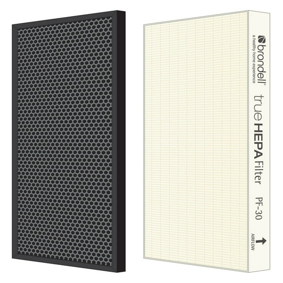 Brondell O2+ Replacement Air Filters - One True HEPA Filter and One granular activated carbon Filter