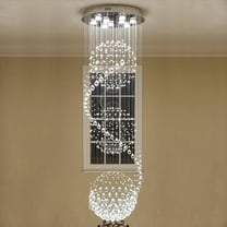 SEFINN FOUR 3 Flush Mount Light LED Spiral Sphere Rain Drop Crystal Chandelier, Three-Balls - 3 Ball Chandeliers