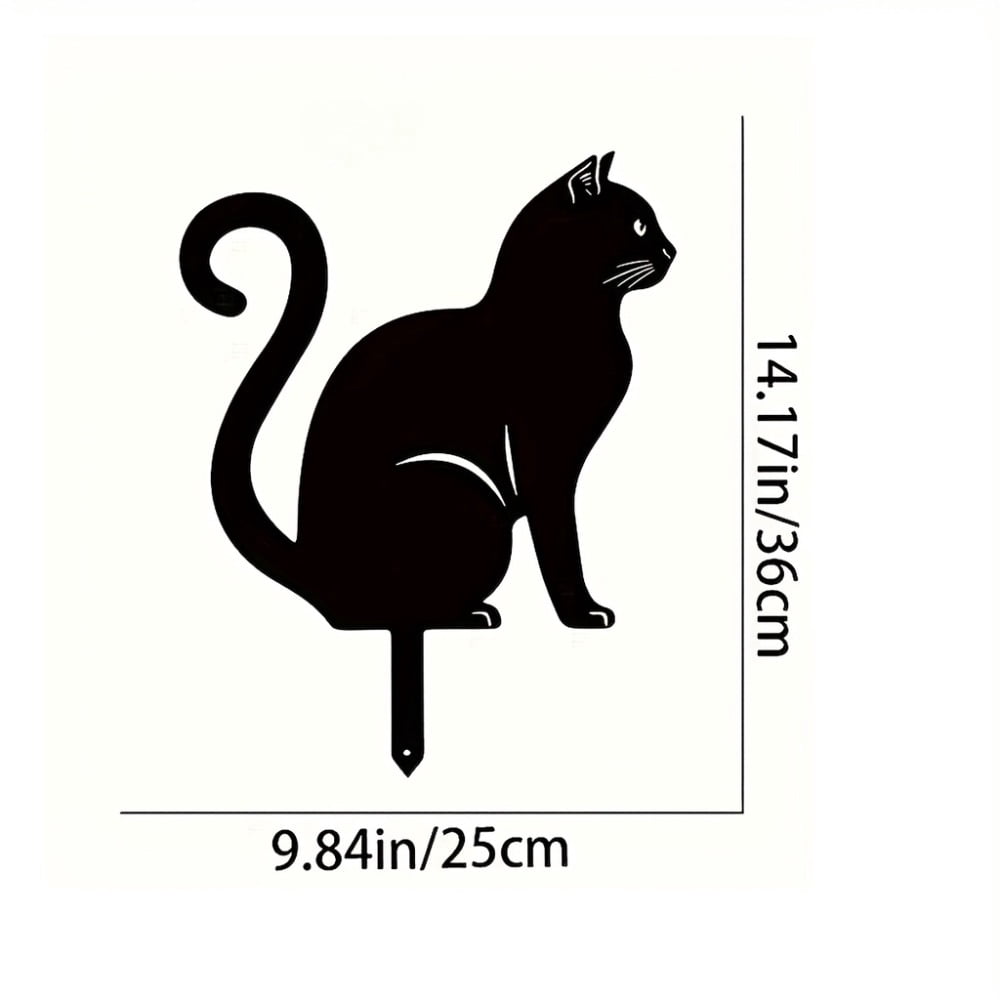 1 Pcs Cat Metal Garden Stake Decoration - Cute Cat Garden Decor, Silhouette Animal Outdoor Statue for Yard Art, Outside, Patio, Outdoor Decor, Garden Decorations, Lawn Ornaments