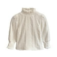 thumbnail image 4 of LZHGirlshop Baby Kids Girls Knit Sweaters Bottom Fleece Shirts Thick Warm Toddler High Collar Fall Winte Lace Pullover Long Sleeve Jumper Tops,White,6-7T, 4 of 7