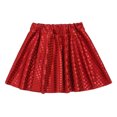 thumbnail image 3 of YONGHS Kids Girls Tutu Skirt Shiny Sequins Flared Pleated Dance Skirts for Hip Hop Jazz Cheer Leader Red 7-8, 3 of 4