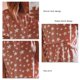 thumbnail image 4 of Conjunto de pijama de manga corta para mujer Conjunto de pijama de 2 piezas con cuello redondo suelto estampado de moda de verano para el hotel en casa Naranja XL, 4 of 5