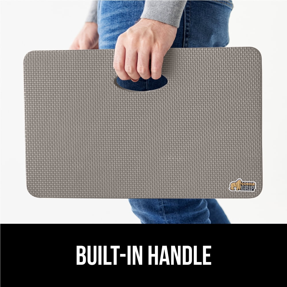 GORILLA GRIP Kneeling Pad, Cushioning Support for Knees, Extra Thick, Water Resistant, 17.5x11 Gray