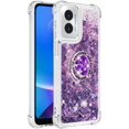 thumbnail image 3 of Compatible with Motorola Moto G Play 4G 2024 Case Glitter Liquid Clear Bling Moving Sparkle with Ring Diamond Kickstand TPU Girly Women Cute Phone Case for Moto G Play 4G 2024 Purple YBZ, 3 of 14