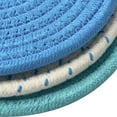 thumbnail image 3 of Kitchen Pot Holders Set Trivets Set 100% Pure Cotton Thread Weave Hot Pot Holders Set (Set of 3) Stylish Coasters, Hot Pads, Hot Mats, Spoon Rest for Cooking and Baking by Diameter 7 Inches (Blue), 3 of 5