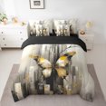 thumbnail image 2 of Manfei Watercolor Butterfly Twin Bedding Sets 7pcs, Vintage Oil Painting Bedding Comforter Set, Chic Animal Wildlife Sheet Sets, Ultra Soft Home Decor, 2 of 8