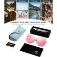 thumbnail image 5 of FEISEDY Women's Fashion Sunglasses, Oversized Square Frame with Pearl Sparkling, Polarized UV Protection B2821, 5 of 23