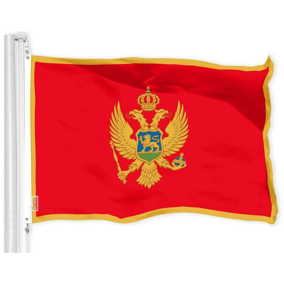 G128 Montenegro Montenegrin Flag | 3x5 Ft | LiteWeave Pro Series Printed 150D Polyester | Country Flag, Indoor/Outdoor, Vibrant Colors, Brass Grommets
