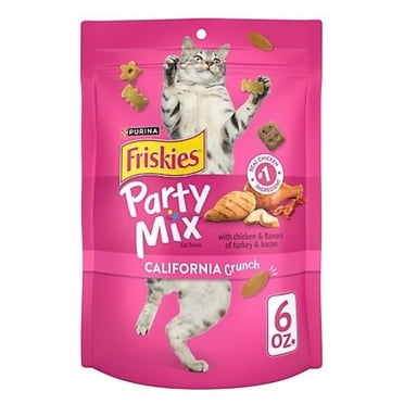 Friskies 5000017063 Party Mix Chicken, Turkey and Bacon Flavor 6 oz. Cat Treats