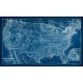 thumbnail image 3 of Vision Studio 18x12 Black Modern Framed Museum Art Print Titled - US Map Blueprint, 3 of 5