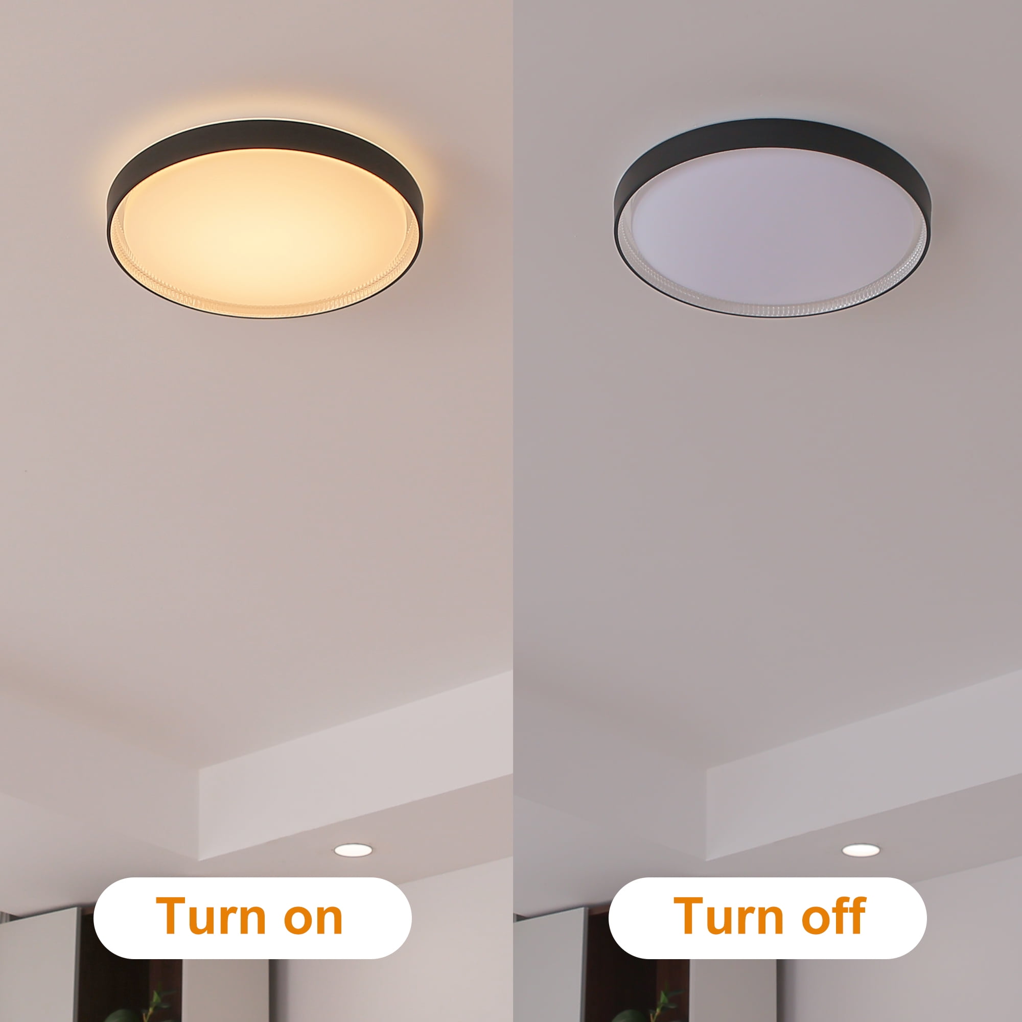 MingBright Flush Mount LED Ceiling Light Fixture, 15.6 inch 24W 1600 Lumens Ceiling Lamp, 3000K/4000K/5000K 3 Color Temperature , cETL Certified for Kitchen, Hallway, Bedroom, Laundry