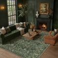 thumbnail image 3 of BERTHMEER 9'x12' Large Area Rugs Vintage Oriental Traditional Rugs for Living Room Bedroom Dining Room Farmhouse Machine Washable Non-slip Deep Green Carpets, 3 of 8
