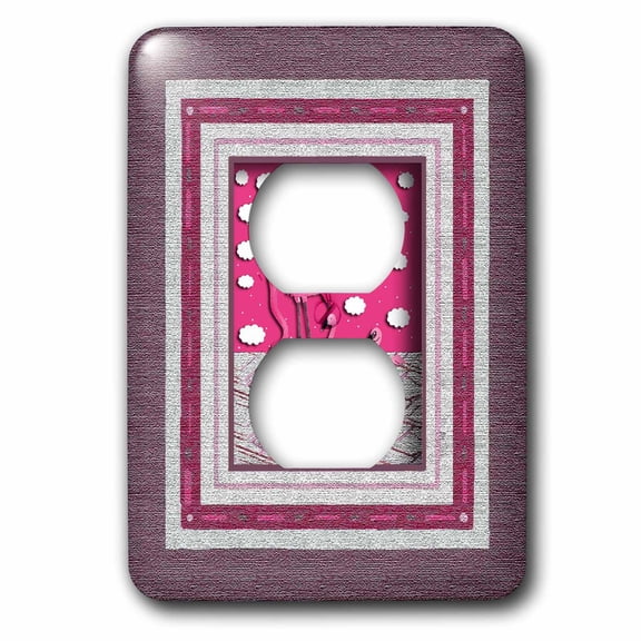 3dRose, Flamingo Family, 2 plug outlet cover