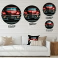 thumbnail image 5 of Designart "Classic Elegance Black and Silver II" Retro Car Metal Round Wall Decor, 5 of 5