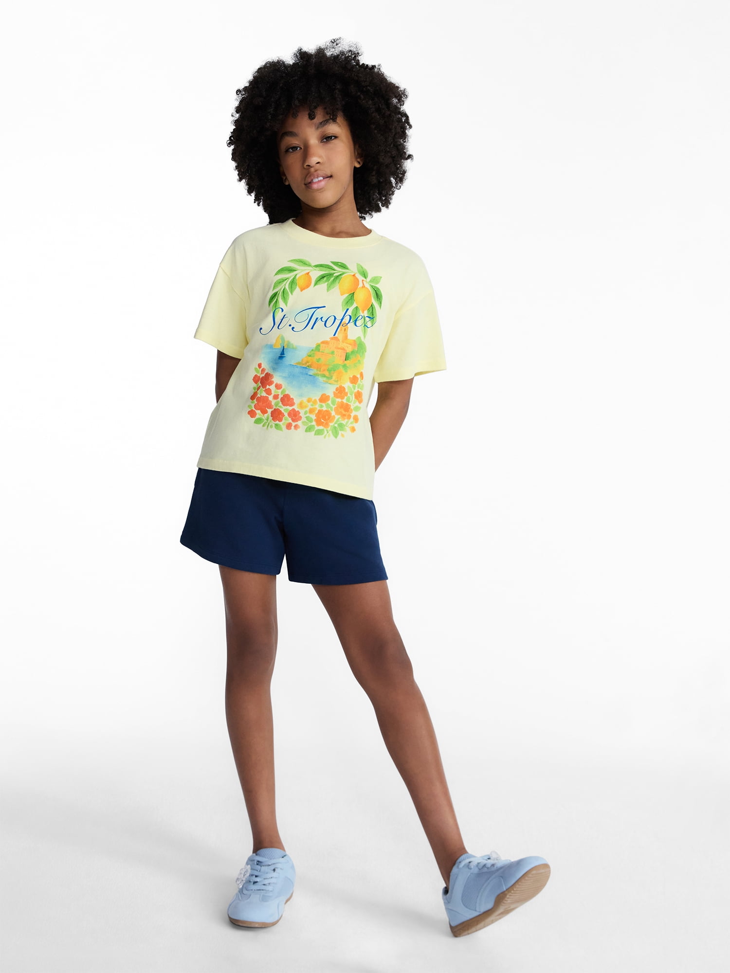 Weekend Academy Girls Graphic Cotton Tee with Short Sleeves, Sizes 4-18