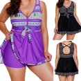 thumbnail image 4 of Summer Women Swimsuit Two-piece Contrast Color Lace Split Flat-raw Swimming Trunks, 4 of 6