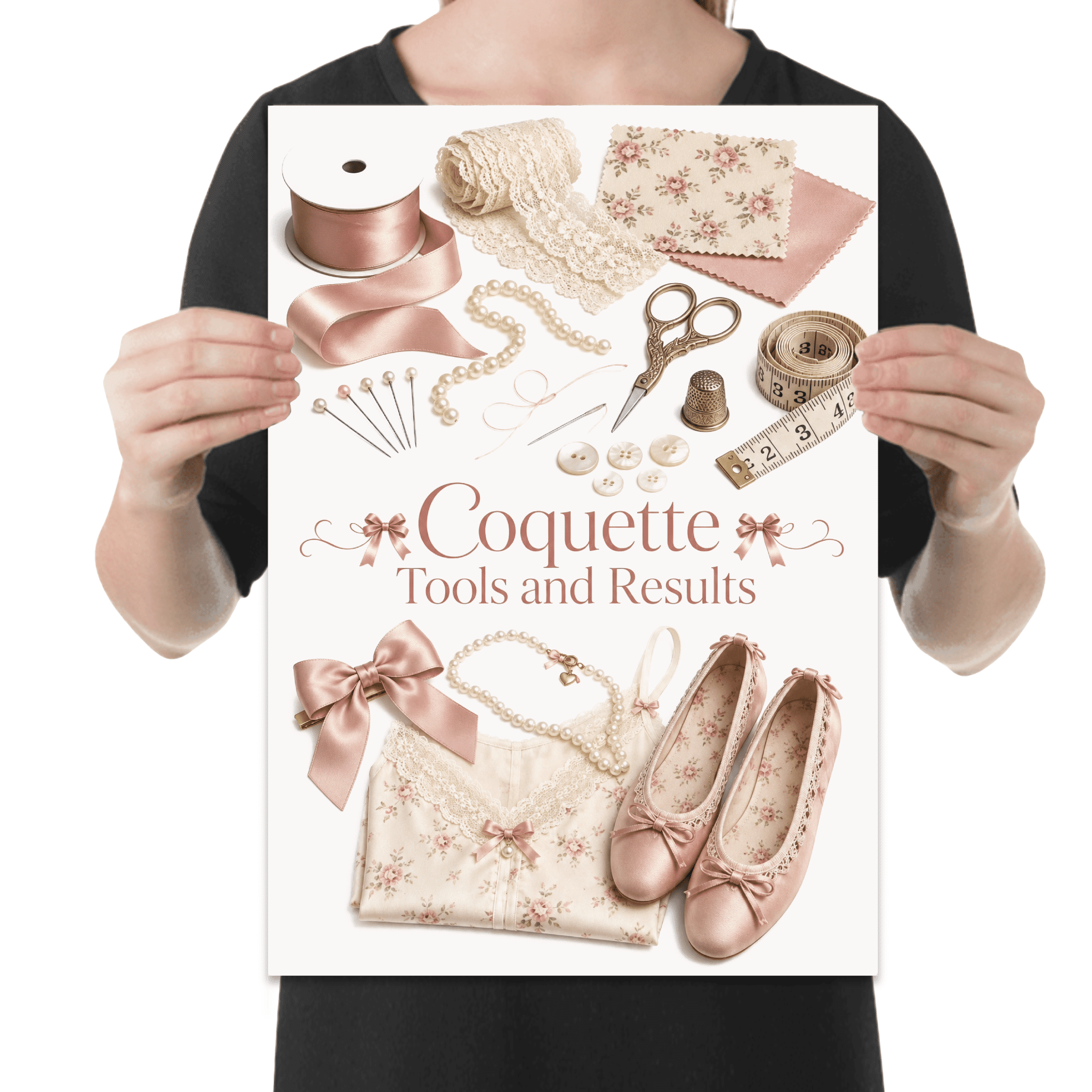 Coquette Tools and Results Poster, Makers, Artists, Classrooms, and Creative Studio Spaces, 13x19 Glossy Paper