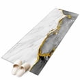 thumbnail image 2 of Gray Gold Marble 2'x6' Runner Rug, Modern Abstract Marble Crack Texture Washable Non-Slip Area Rugs for Hallway Kitchen Floor Bedroom Entryway, Long Laundry Carpet Decoration Indoor Mat, 2 of 9
