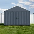 thumbnail image 3 of Arrow Elite 12 x 16 x 8 ft Anthracite Steel Storage Shed, 3 of 17