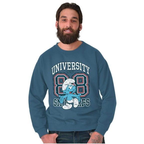 Vintage Smurf University Varsity Sweatshirt for Men or Women Brisco Brands S
