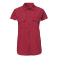 thumbnail image 3 of Outfmvch Tops for Women，Lightweight Tops & Blouses，Linen Shirts for Women，Short Sleeve Blouse，Short Sleeve Shirts for Women，Blouses for Women，Gauze Shirts for Women， Wine，2XL, 3 of 6