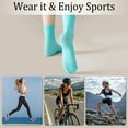 thumbnail image 5 of YOMYM Womens Crew Cushioned Cotton Wicking Hiking Athletic Running Socks 7 Pairs, 5 of 8