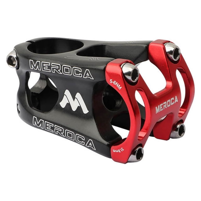 Greeniant Vástago corto de bicicleta Profesional Vástagos huecos de bicicleta Componente de manillar Bicicletas Accesorios de marco Rojo con Ciclismo Negro con tapa roja