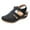Black, variant on Womens Sandals Wedge Shoes Close Toe Velcro Arch Support Mid Heels Soft Sole Non Slip Comfortable Breathable Bohemia Summer Outdoor Casual Wedges Beige