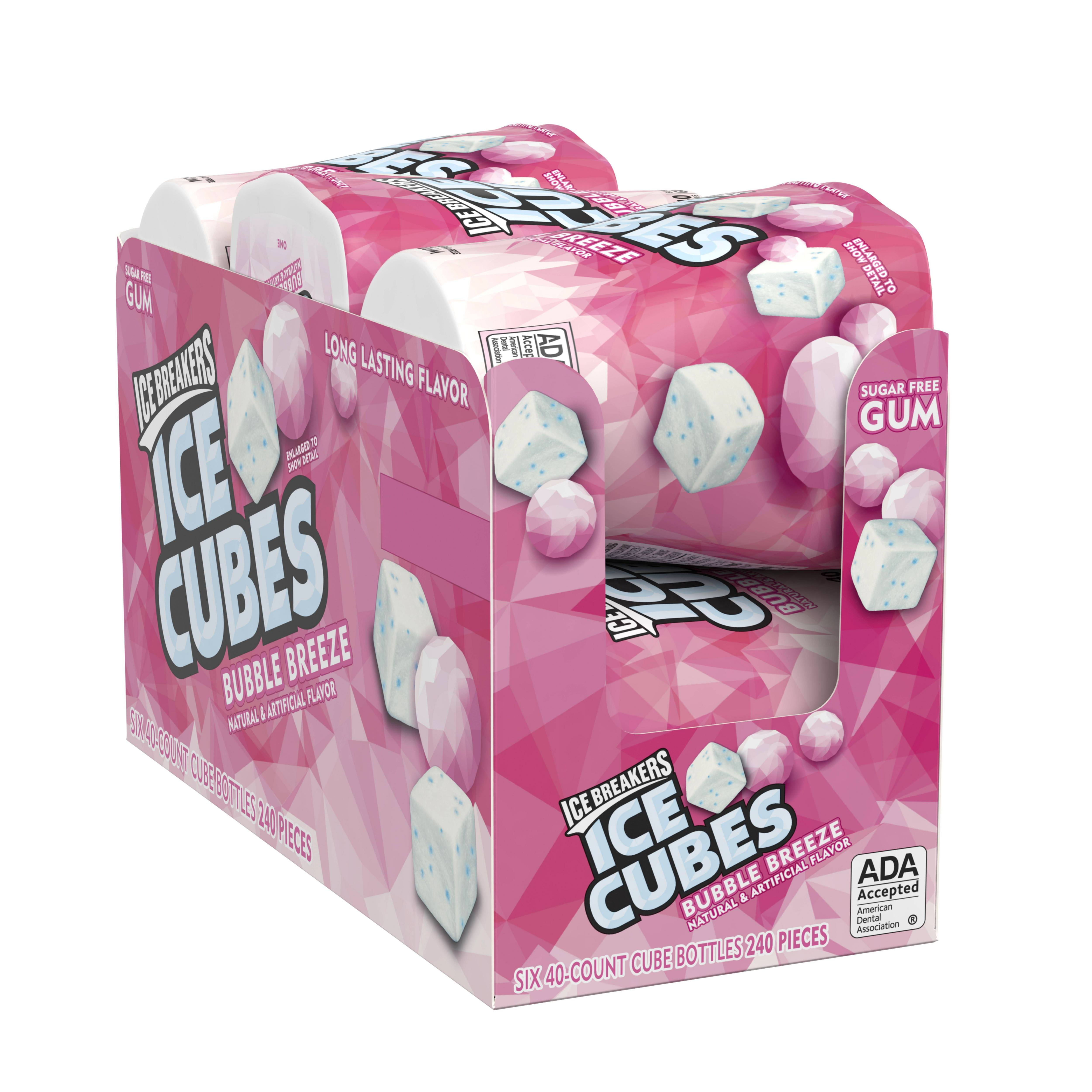 Ice Breakers Ice Cubes, Sugar Free Bubble Breeze Chewing Gum, 3.24 Oz