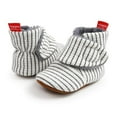 thumbnail image 5 of Juebong Infant Baby Cozy Booties Newborn Boy Girl Stay On Slipper Fall Winter Gripper Non-Slip Crib Shoes Gray,13, 5 of 8