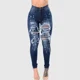 thumbnail image 2 of Pantalones vaqueros rasgados de cintura alta para mujer, Vaqueros ajustados con bolsillos negros, elásticos, 2024, 2 of 5