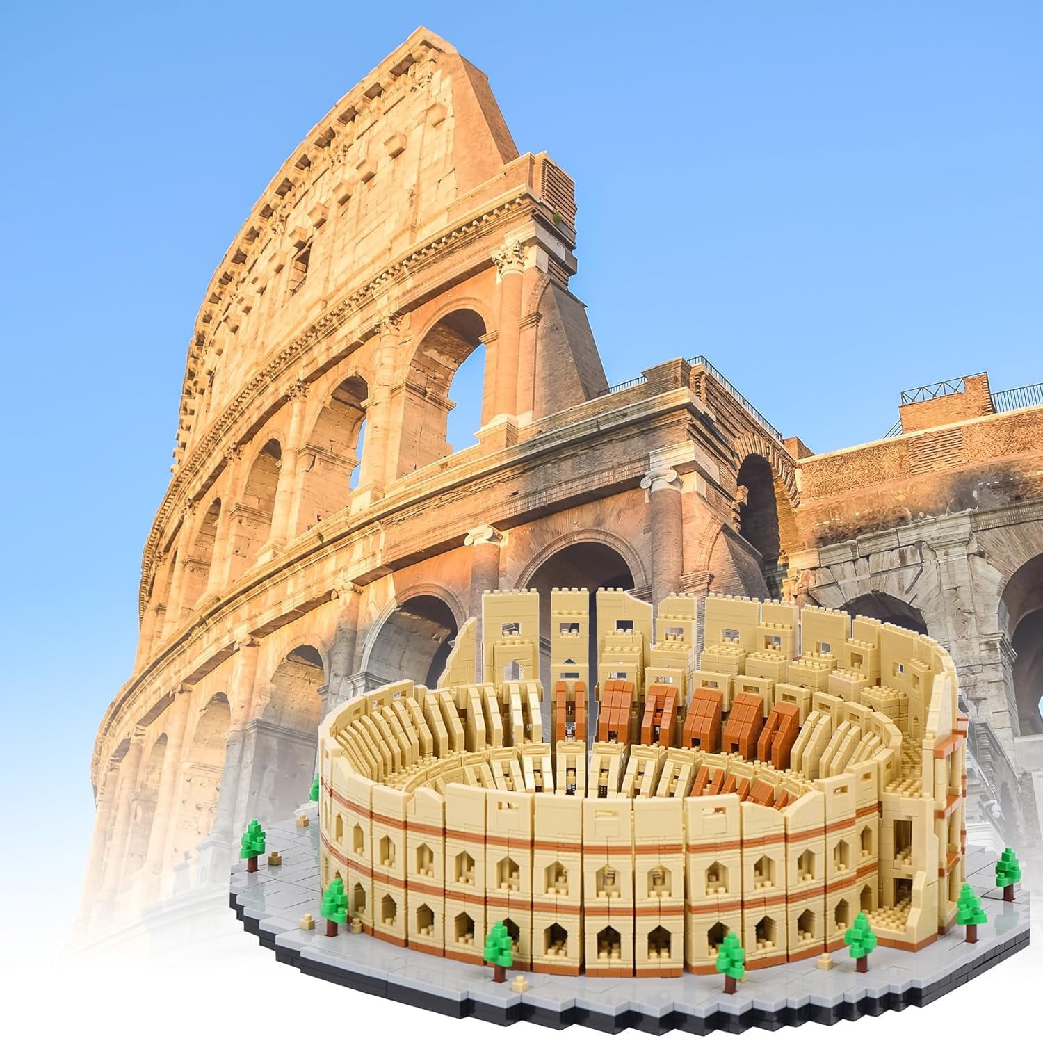 TzFioy Italy Rome Colosseum Micro Brick Building Set (5594 Pieces) – Landmark Model Educational Toy Gift for Kids and Adults
