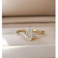 thumbnail image 3 of 2Ct Pear Cut Simulated Diamond Women's Fancy Three Stone Ring 14K Yellow Gold Plated, 3 of 4