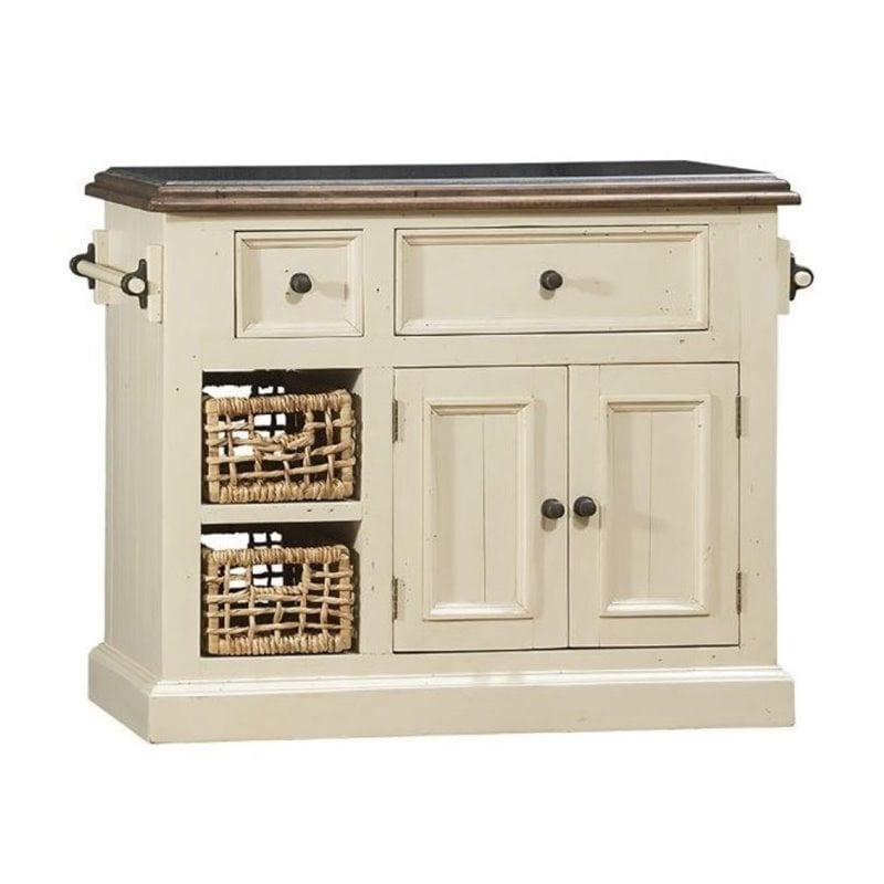Bowery Hill Small Granite Top Kitchen Island In White Com Bowery Hill Small Granite Top Kitchen, August Grove Kitchen Island