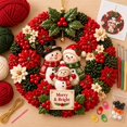 thumbnail image 7 of 3D Fabric Poke Wreath DIY Kit, Snowman Punch Needle Craft Set with Complete Supplies, Beginner Friendly Handcraft for Front Door and Indoor Wall Display, 7 of 7