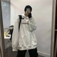 thumbnail image 5 of Sudadera con capucha y letras para hombre, ropa de calle holgada, estilo coreano, con estampado negro y capucha, cálida, para invierno, nueva, sin marca, 5 of 5