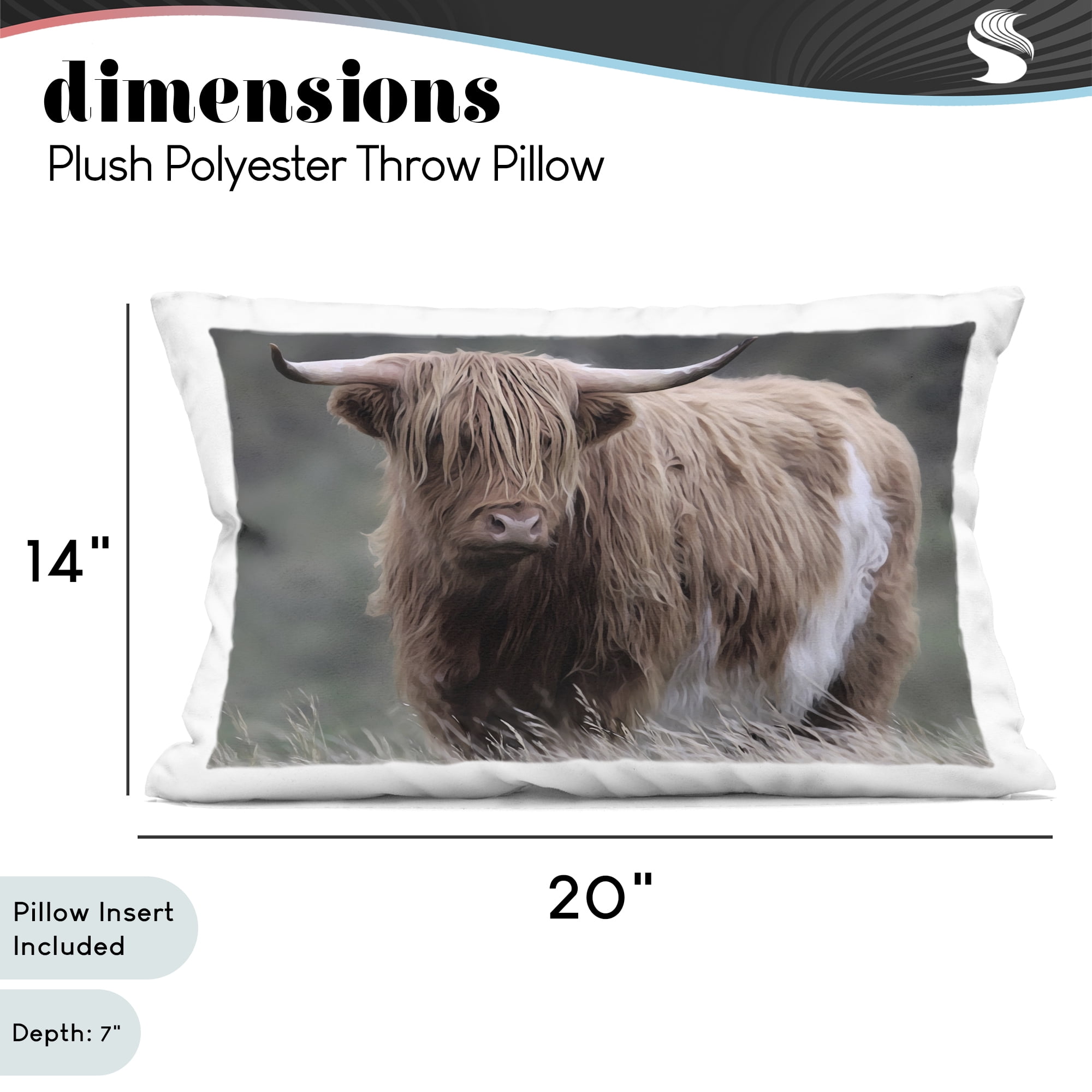 Stupell Industries Wandering Harry Highland Cattle Decorative Printed Throw Pillow, design by Marcus Prime