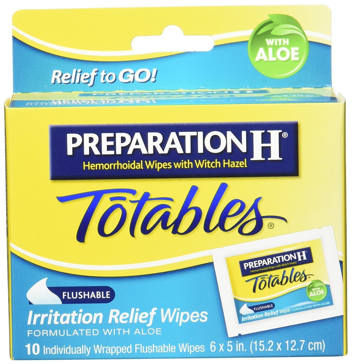 Preparation H Flushable Medicated Hemorrhoid Wipes; Irritation Relief