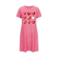thumbnail image 4 of HomeGardon Women's Sleepwear Nightgowns for Women,Fashion Print Medium Length Dress Oversized Short Nightgown Fashion Chest Print Short Sleeve Nightdress,S-XXL, 4 of 6
