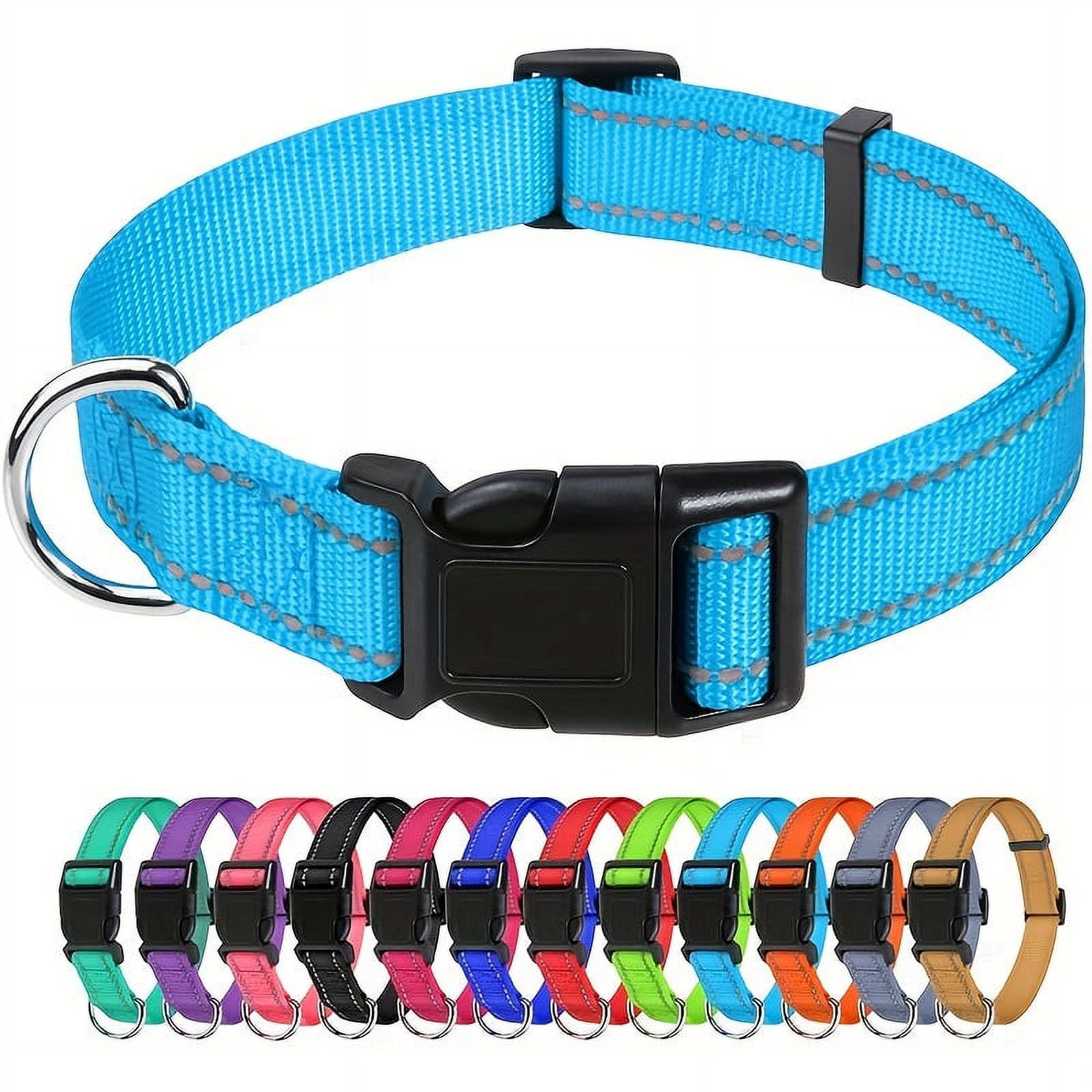 DABEI JOYTALE Reflective Nylon Dog Collar - Adjustable and Secure with Quick Release Buckle