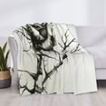 thumbnail image 4 of Vsdgher Black And White Rose Pattern Fleece Throw Blanket, Horizontal Fleece Bedding Home Decor for Couch & Bed All Season Use -60"x50", 4 of 7