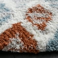 thumbnail image 3 of SAFAVIEH Berber Shag Maurice Abstract Area Rug, Blue Rust/Ivory, 4'5" x 4'5" Round, 3 of 8
