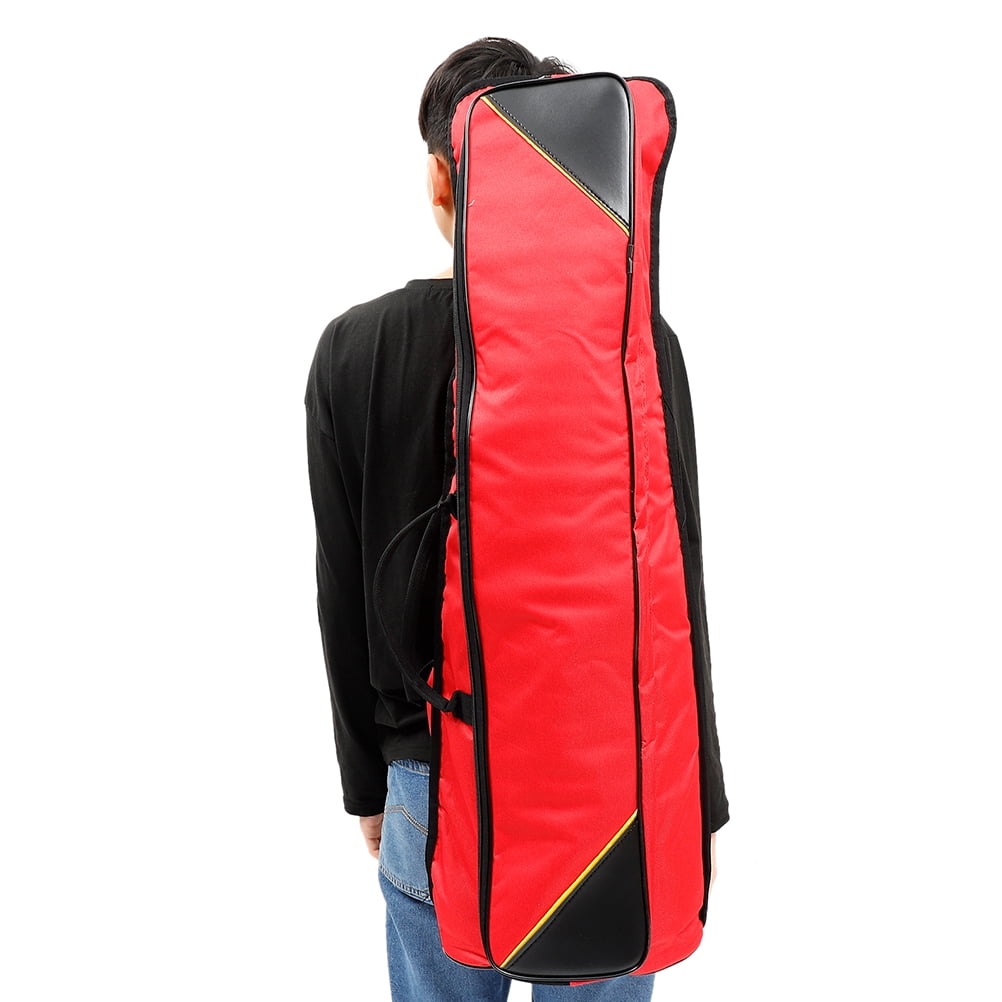 DINHEAROM Red Trombone Case for Tenor Trombone with Soft Velvet Lining and Thick Sponge Padding, and Protective